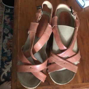 cross strap wedge sandal